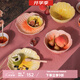 JOYYE飯碗面碗花園湯碗釉下彩手繪碗創(chuàng)意浮雕花卉節(jié)日伴手禮物 套2花園花型盤
