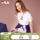 FILA 斐樂(lè )官方女士T恤2025夏季女子舒適親膚經(jīng)典針織短袖衫