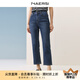 娜爾思（NAERSI）商場同款時尚百搭貼身牛仔褲女夏季新款（水洗產(chǎn)品） 中藍(lán)色 L