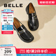 百麗（Belle）時(shí)尚飾扣樂(lè )福鞋女平跟通勤單鞋B7X1DAA5預售 黑色 37 (235mm)