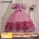 蘿卜唄唄（LUOBOBEIBEI）女童公主裙蓬蓬裙兒童禮服小主持人連衣裙鋼琴表演服 粉色  130 
