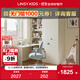 LINSY KIDS奶油風(fēng)書(shū)房書(shū)桌兒童學(xué)習桌椅中小學(xué)生電腦桌書(shū)柜一體寫(xiě)字桌KS1V 【桌柜】右轉角書(shū)桌+兩門(mén)衣柜