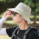 比弗利狼 戶(hù)外登山帽子男士夏天遮陽(yáng)帽沙灘防曬釣魚(yú)帽太陽(yáng)帽夏季漁夫帽男 米色-刺繡字母遮陽(yáng)帽101款