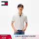 TOMMY JEANS【潮流鑲邊】25夏季男裝純棉珠地網(wǎng)眼商務(wù)翻領(lǐng)短袖T恤POLO20745 白色YBL M