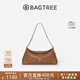 BAGTREE包包樹(shù)長(cháng)亭包2025年新款植鞣牛皮法棍包單肩腋下通勤女士包包禮物 烤棕色 小眾輕奢女包