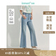 茵曼復(fù)古水洗微喇牛仔褲2025夏季女裝新款通勤修身顯瘦長(zhǎng)褲 牛仔藍(lán) 29