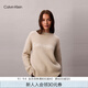 Calvin KleinJeans25秋季新款女士休閑通勤ck提花圓領(lǐng)打底針織衫毛衣44D359G PD7-卡其米 S