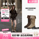 百麗（Belle）七夕禮物吳千語同款荒野來信西部靴女商場款絨面長靴3QFC3DG5預售 淺啡【吳千語同款】 38