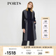 PORTS寶姿 秋冬新品女裝簡(jiǎn)約撞色拼接毛呢大衣LV9C008DFF038 丈青 L (8)