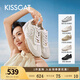 KISSCAT[吳千語(yǔ)同款]接吻貓女鞋新款蕾絲德訓(xùn)鞋輕便休閑阿甘鞋KA53583-50 【蕾絲款】米白色 36