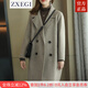 ZXEGI高端女裝外套2025年新款100%羊毛雙面毛呢大衣女中長(zhǎng)款小個(gè)子顯瘦 奶燕麥 M