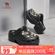 駱駝（CAMEL）洞洞鞋女時(shí)尚DIY鞋花休閑涼鞋顯高涼拖鞋 L25M071023 黑色 40-41