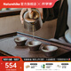 Naturehike挪客隨風(fēng)鈦茶具套裝 戶外露營圍爐煮茶超輕徒步登山便攜茶壺茶杯 冰晶銀