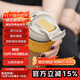 樂扣樂扣（LOCK&LOCK）咖啡杯耐熱玻璃水杯子男女學生便攜式雙飲吸管杯隨手杯500ML黃色