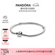 潘多拉（PANDORA）硬糖手鏈925銀柱形扣簡(jiǎn)約diy蛇骨鏈情侶款七夕情人節(jié)禮物送女友