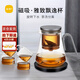 尚明玻璃內膽磁旋飄逸杯泡茶壺茶水分離過(guò)濾沖茶具套裝家用辦公沏茶壺 槍黑色800ml+恒溫寶+4小杯*100ml