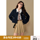 獨束大碼女裝重工小香風外套2024冬季新款女時尚顯瘦氣質短外套 藏青 2XL (尺碼：4)