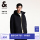 杰克·瓊斯（JACK&JONES）男裝FFUM系列春秋潮流略寬松抽繩連帽立領(lǐng)棉服外套男款224409033 黑色E41 S 170