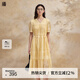 播收腰設計連衣裙女商場(chǎng)同款夏季新款氣質(zhì)優(yōu)雅簡(jiǎn)約長(cháng)裙BDR2LD1421 Y10柔黃 L