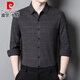 皮爾卡丹（pierre cardin）純山羊絨男士襯衫長(cháng)袖保暖秋休閑中年加厚羊毛襯衣 麻灰(831款) 常規 M 165/48