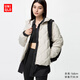 優(yōu)衣庫女裝PUFFTECH空氣棉服連帽外套/25秋冬新款478571 30 淺米色 M /160/84A