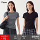 fano studios范洛Fano 極簡(jiǎn)風(fēng)天絲涼感基礎百搭正肩修身短袖t恤女上衣2025新款 深花灰 現貨 M