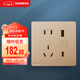 西門子（SIEMENS）插座面板 10A五孔帶20W(Type A+ C)USB插座 皓彩金5UB26753NC03