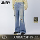 JNBY/江南布衣春秋牛仔褲女破洞廢土風(fēng)棉質(zhì)喇叭牛仔長褲5O8E1040K 995/牛仔洗蘭 XS