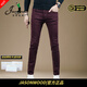 JASONWOOD官方正品高端品牌男士牛仔褲2025秋冬新款長(cháng)褲男修身小腳彈力男褲 高檔酒紅色【現貨速達】 加厚 秋冬 31 【建議130-140斤】