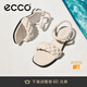 愛步（ECCO）涼鞋女 夏季方頭一字帶通勤休閑百搭粗跟涼鞋 雕塑233803 石灰色23380301378 38