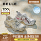 百麗（Belle）快樂(lè )星球機能風(fēng)厚底老爹鞋女25秋新透氣大網(wǎng)孔休閑鞋B2736CM5 朋克星宇-灰色/金 38 (240mm)