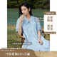 茵曼（INMAN）田園風(fēng)Polo領(lǐng)連衣裙女裝2025夏季新品泡泡袖裙子 淺水藍(lán)-新  M