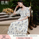 香影度假風(fēng)碎花方領(lǐng)連衣裙女2025夏季新款鏤空泡泡袖波西米亞裙子 鷺白 S 155/80A/85-95斤