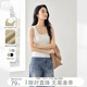 對白法式方領(lǐng)針織吊帶背心女2025年秋季新款時(shí)尚內搭無(wú)袖打底上衣 月光白 L