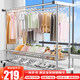 卓博晾衣架落地曬衣架不銹鋼晾衣桿戶(hù)外曬被子架J8雙桿雙層鞋架150cm