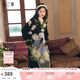 兩三事黑色針織連衣裙女 2024秋冬季v領(lǐng)長(zhǎng)款油畫(huà)毛衣裙子紛繁之間 黑色（提花） M
