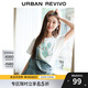UR夏季新款女裝時(shí)髦復(fù)古丹寧棉質(zhì)短款休閑背帶褲UWL840078 中藍(lán) 26
