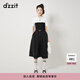DZZIT地素短袖連衣裙春秋季新款甜酷少女小黑裙女小眾 黑色 S