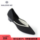 MALOVE MZ王妃鞋2025新款工作鞋中跟簡(jiǎn)約時(shí)尚尖頭愛(ài)心坡跟單鞋女 黑色 35