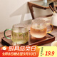 格娜斯（CRISTALGLASS）耐熱玻璃杯水杯子套裝泡茶杯帶把喝水杯大容量家用牛奶杯咖啡杯