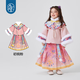 年衣【董璇同款】女童漢服套裝冬季新款中式馬面裙加絨盛世躍馬漢服 淡緋 110