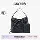GROTTO個樂流浪包中號子母包托特松弛感通勤斜挎單肩包禮物 經典黑 中號