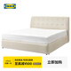 宜家（IKEA）庫佳頓臥室家具皮藝雙人床軟包床主臥大床 灰白180x200cm