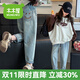 木木屋女童牛仔褲春秋炸街2025夏季兒童老爹褲寬松哈倫褲中大童洋氣長(cháng)褲 淺藍色 160 建議13~14歲【150-160cm】c