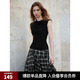 ELLE飄帶綁帶設(shè)計(jì)感小立領(lǐng)吊帶背心女2025春季新款時(shí)髦氣質(zhì)上衣 黑色 S