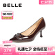 百麗（Belle）七夕禮物高跟鞋女細(xì)跟商場同款真皮時尚百搭單鞋3Y617AQ4 酒紅色 39 (245mm)