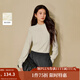 茵曼2025秋冬女裝新款鏤空磨毛蕾絲半高領(lǐng)T恤燈籠袖打底衫上衣 淺杏 M