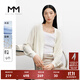 麥檬MM商場(chǎng)同款2023春夏新款冰絲v領(lǐng)白色針織開(kāi)衫女5E4130411 本白 S