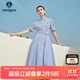 Navigare意大利小帆船女X版短袖連衣裙通勤條紋襯衫裙2322875515 藍 L 
