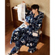 宮蝶【蓄熱型】迪士尼史迪仔秋冬睡衣男保暖加厚珊瑚絨睡袍家居服